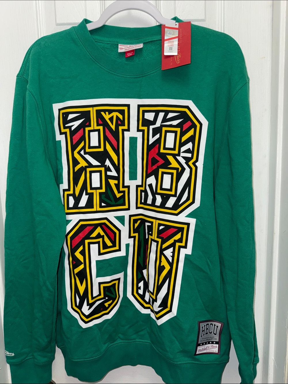 Mitchell & Ness HBCU Graphic Crewneck Sweatshirt Kelly Green Size Large NWT